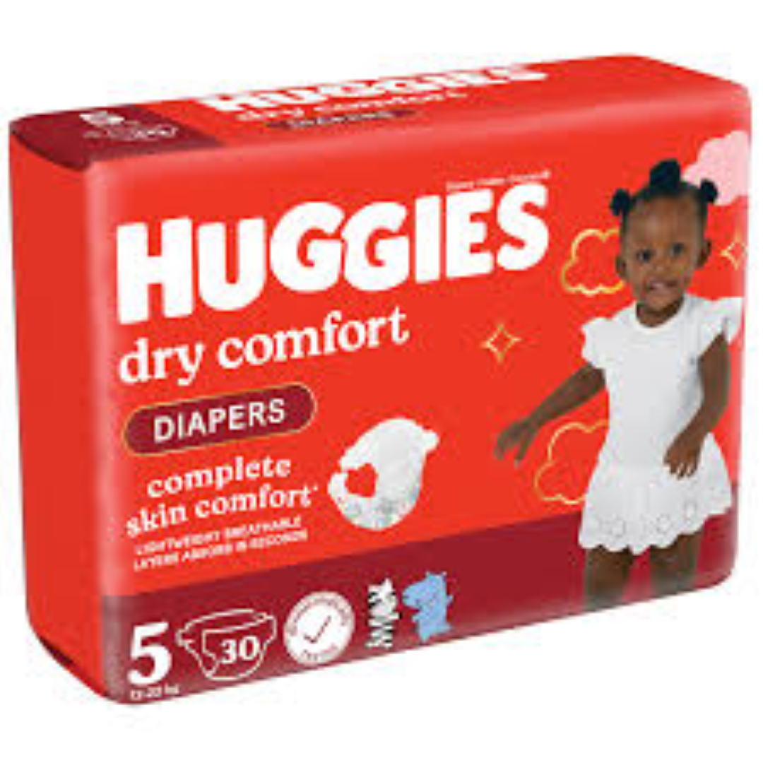 HUGGIES DRY COMFORT SIZE 5(12-22KG) 6X30'S